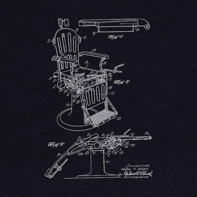 Physician's Chair Vintage Patent Hand Drawing by TheYoungDesigns